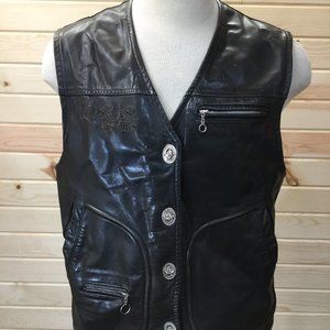 Vintage Redskins Leather Motor Racing Vest